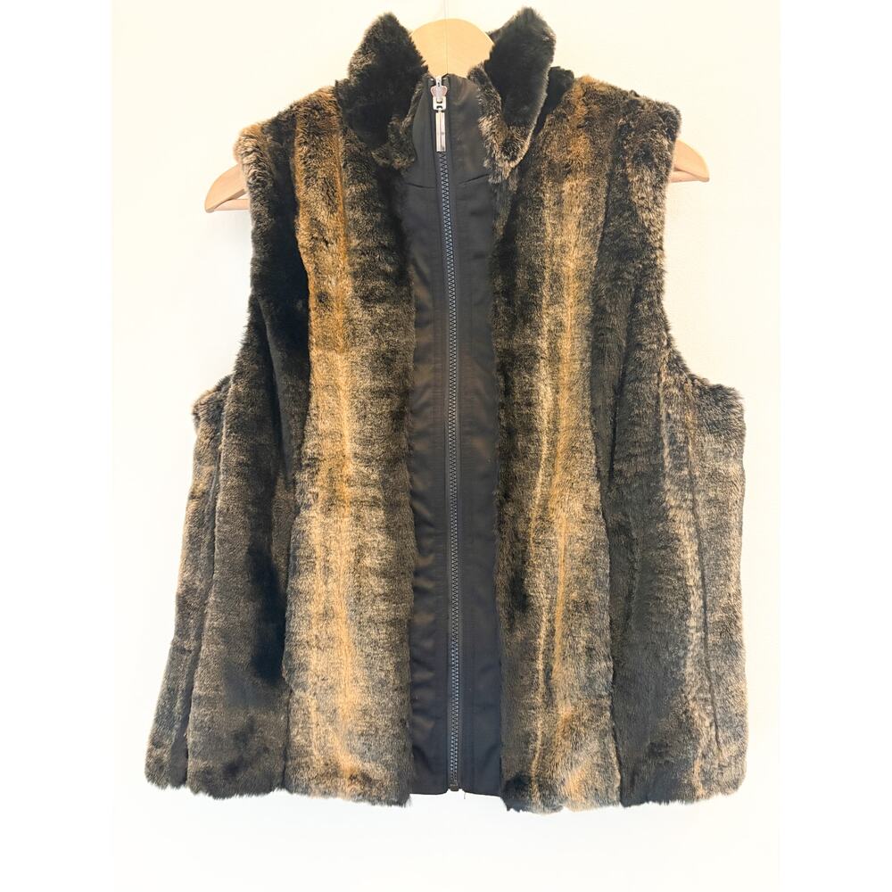 Faux Fur Women's Reversible Vest Zip Up